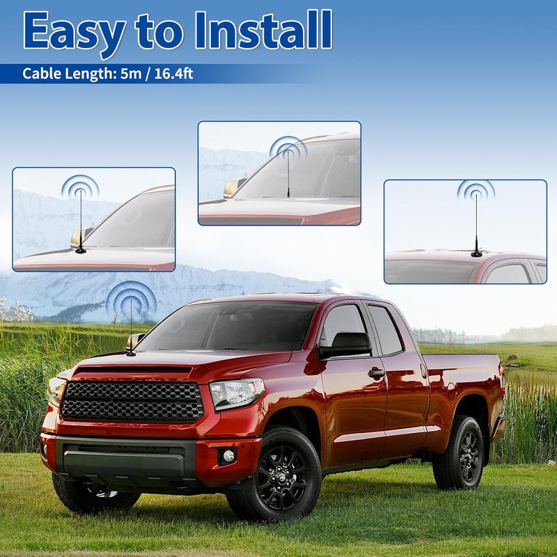 BINGFU Vehicle Mobile Ham Radio Antenna with Ground Planes Dual Band VHF UHF 136-174MHz 400-470MHz Magnetic Base Mount Soft Whip Antenna PL259 Male Connector for Car Marine Amateur Radio - Image 3